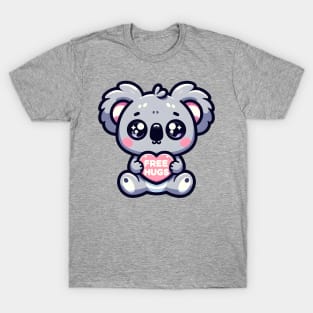 Cute kwaii koala gives free hugs - Valentine's day T-Shirt